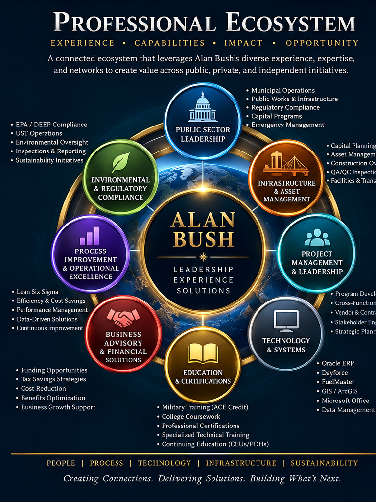 Professional Ecosystem premium infographic — connected career disciplines